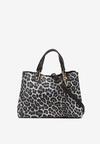 Szara Dwukomorowa Torebka na Ramię w Stylu Tote w Cętki Elsinavia