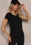 Czarny Casualowy T-shirt z Bawełny Zeiasha
