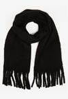 Czarny Szalik Ozdobiony Frędzlami Esalirea