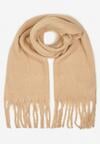 Beżowy Szalik Ozdobiony Frędzlami Esalirea