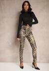Pantaloni Ilanilith Bej cu negru