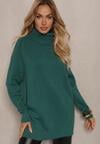 Zielony Casualowy Golf Oversize z Wiskozą i Modalem Emira