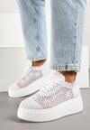 Białe Ażurowe Sneakersy Vices na Platformie Halvisa
