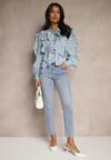 Niebieskie Jeansy Mom Fit High Waist Delonwen