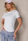 Jasnoniebieski Casualowy Bawełniany T-shirt Rivali