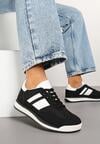 Czarne Sneakersy w Stylu Tenisówek Ozdobione Paskami Lilmi