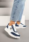 Sneakers Milothra Alb cu bleumarin