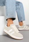 Beżowe Sneakersy Ozdobione Paskami Dolirenna