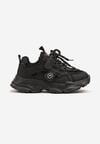 Czarne Buty Sportowe Sneakersy na Grubej Podeszwie w Stylu Streetwearowym Zelriti