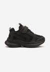 Czarne Buty Sportowe Sneakersy z Cyrkoniami i Rzepem Reiriel