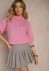 Szare Spódnico-Spodenki High Waist z Plisami w Stylu Tennis Skirt Ninaris