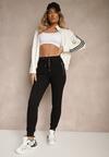Czarne Spodnie Dresowe z Bawełny o Kroju Jogger High Waist Cherisa