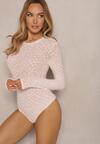Różowe Body Longsleeve z Wiskozą w Panterkę Noeilia