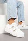 Sneakers Agerla Alb cu auriu
