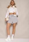 Szare Szorty High Waist Dresowe Lianin