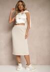 Beżowa Ołówkowa Spódnica High Waist Velzia