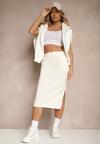 Biała Ołówkowa Spódnica High Waist Velzia