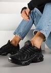 Czarne Buty Sportowe Sneakersy z Geometrycznym Tłoczeniem Vulinea