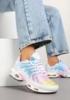 Biało-Niebieskie Buty Sportowe Sneakersy z Geometrycznym Tłoczeniem Vulinea