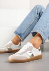 Biało-Złote Sneakersy Tenisówki w Kultowym Stylu Neolithaen