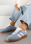 Niebieskie Sneakersy Tenisówki z Przeszyciami Lurivia