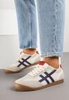 Beżowo-Granatowe Sneakersy Typu Klasyczne Tenisówki Isnnoria