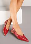 Czerwone Sandały Typu Slingback Ozdobione Klamrą Banelias