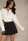 Czarne Asymetryczne Spódnico-Szorty z Wiskozą High Waist Iselora