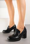 Czarne Półbuty w Stylu Loafersów na Słupku Seltewi