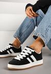 Czarne Sneakersy Ozdobione Motywem Pasków Flortewi
