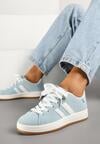 Jasnoniebieskie Sneakersy Ozdobione Motywem Pasków Flortewi