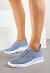 Niebieskie Siateczkowe Buty Sportowe Sneakersy na Zdobionej Podeszwie Talloti