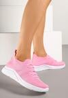 Fuksjowe Siateczkowe Buty Sportowe Sneakersy na Zdobionej Podeszwie Talloti