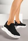 Czarne Siateczkowe Buty Sportowe Sneakersy Wsuwane Zdobione Tłoczeniami Nusadela