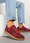Bordowe Sneakersy Tenisówki Ozdobione Cyrkoniami Amoiona