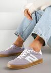 Jasnofioletowe Sneakersy Kultowe Tenisówki Zdobione Przeszyciami Eveltewia