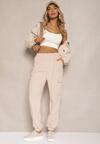Beżowe Spodnie Typu Cargo High Waist Worseli