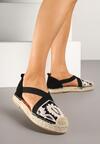 Czarne Espadryle w Stylu Boho Zdobione Haftem Cekinami i Plecionką Idariva