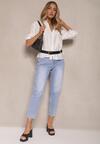 Niebieskie Jeansy z Bawełny Mom Fit High Waist Lisavenna