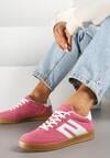Ciemnoróżowe Sneakersy Kultowe Tenisówki Zdobione Przeszyciami Eveltewia