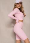 Jasnoróżowe Szorty Kolarki High Waist Basalla