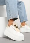 Biało-Złote Sneakersy z Cyrkoniami Vivioriana