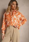 Pomarańczowa Koszula Oversize w Kwiatowy Print Boinea