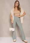 Miętowe Legginsy Dzwony High Waist Korivienne