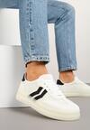 Białe Sneakersy Tenisówki Ozdobione Paskami Falovinia