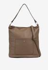 Beżowa Torebka Typu Hobo z Dodatkowym Paskiem Crossbody Janallora