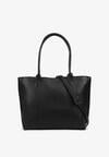 Czarna Duża Torebka Tote w Stylu Casual Firpio