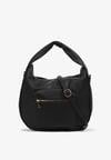 Czarna Torebka o Fasonie Hobo z Dodatkowym Paskiem Crossbody Mepila