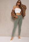 Jasnozielone Jeansy Skinny z Efektem Push Up Karinali