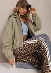 Zielona Kurtka w Stylu Streetwear z Kapturem Oversize Nativiona